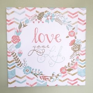 Floral and Geometric Wreath Wall Art - Love Your Life New